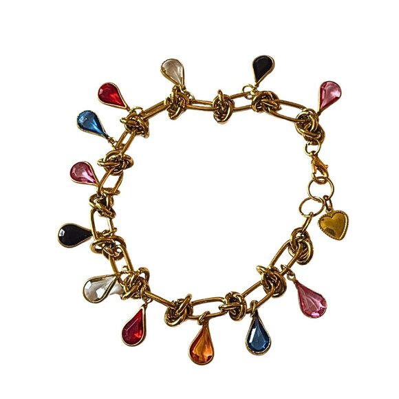 Colorful teardrop charm bracelet. - Picture 1 of 6